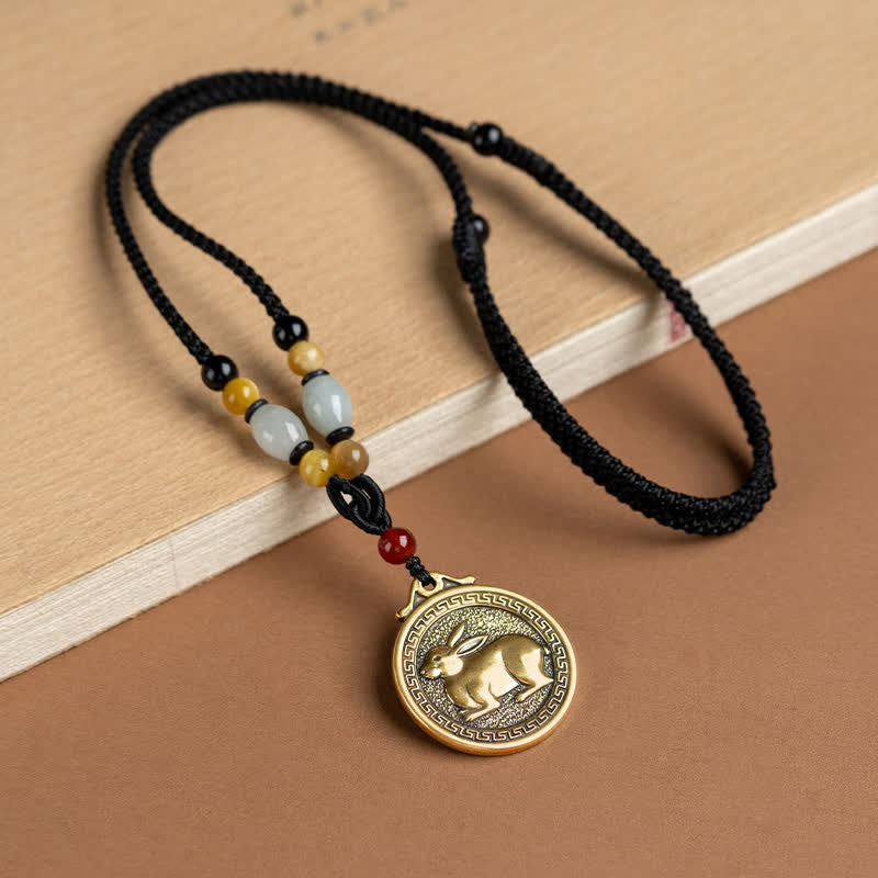 12 Chinese Zodiac Blessing Wealth Fortune Necklace Pendant Necklaces & Pendants BS Rabbit
