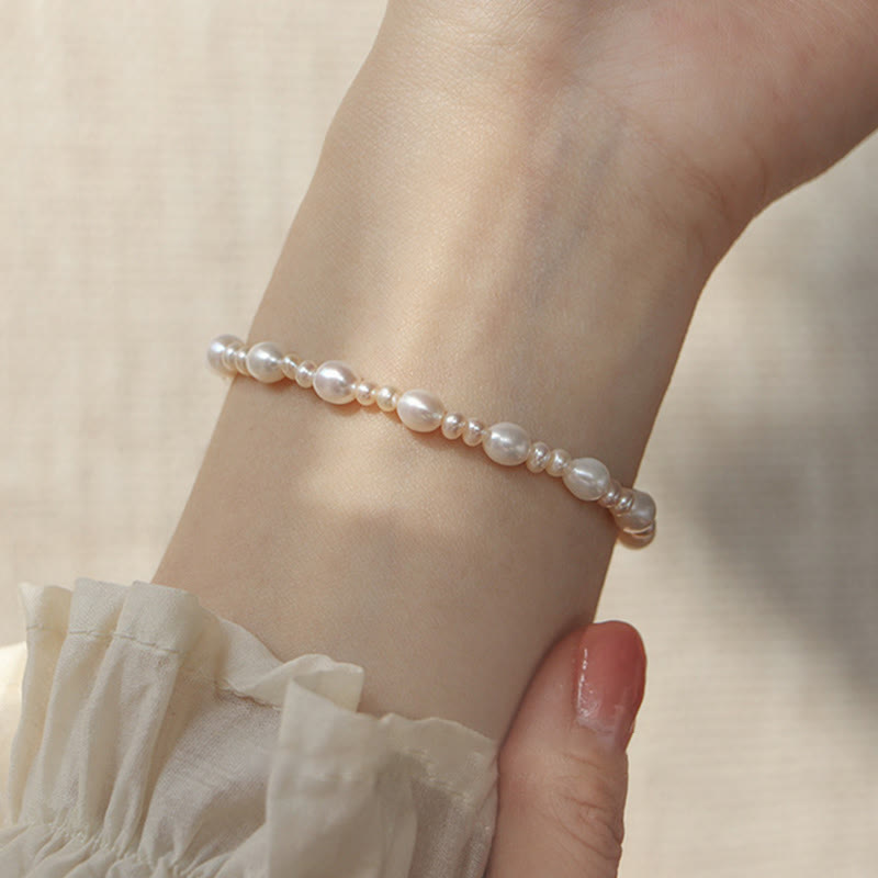 Buddha Stones Natural Flower Pearl Sincerity Bead Bracelet Bracelet BS 3