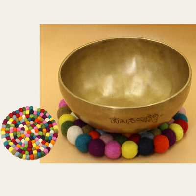 Buddha Stones Tibetan Singing Bowl Handcraft Felted Wool Cushion Decoration Decorations buddhastoneshop 5