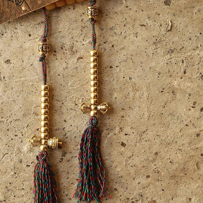 Buddha Stones Tibet 108 Mala Beads Bodhi Seed Bagua Vajra Wealth Bracelet Mala Bracelet BS 8