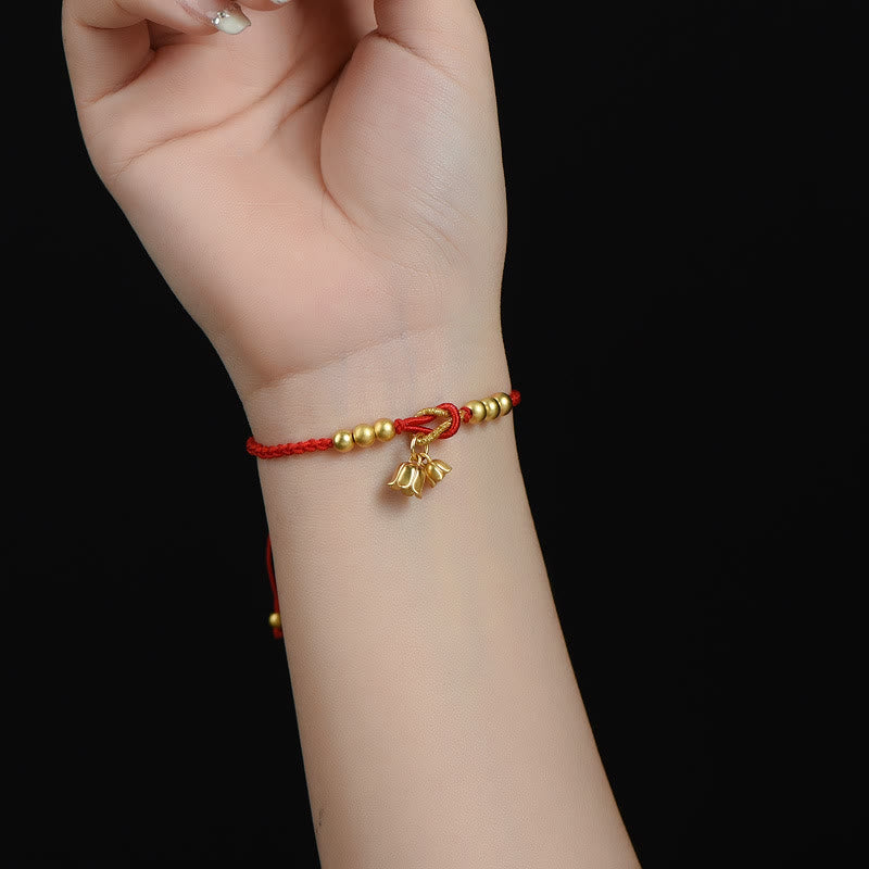 Buddha Stones Handcrafted Lily Of The Valley Flower Charm Design Luck Protection Braided Bracelet Bracelet BS 5