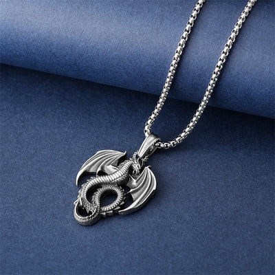 Buddha Stones Pure Tin Dragon Luck Success Necklace Pendant Necklaces & Pendants BS 3
