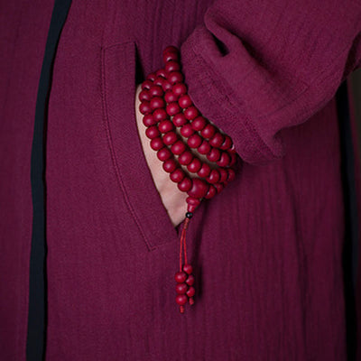 Buddha Stones 108 Mala Beads Natural Abelia Biflora Wood Protection Bracelet Mala Bracelet BS 5