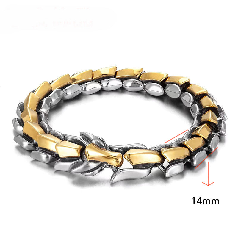 FREE Today: Protection Force Dragon Bracelet FREE FREE Silver + Gold Dragon 14mm 17cm