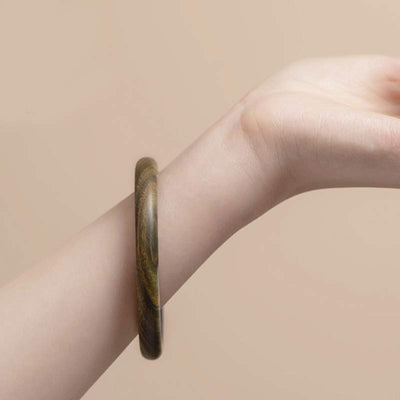 Buddha Stones Tibetan Small Leaf Red Sandalwood Ebony Green Sandalwood Protection Bracelet Bangle - image 20