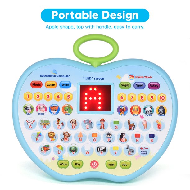 Fidtoy Ordinateur Éducatif Apple avec Écran LED pour Enfants