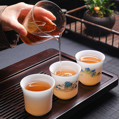 Buddha Stones Mountains Rivers Tree Ceramic Teacup Kung Fu Tea Cup 120ml Cup BS 2