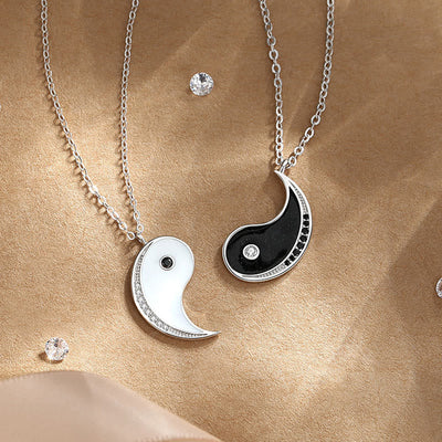 Buddha Stones 925 Sterling Silver Yin Yang Symbol Harmnoy Necklace Pendant Necklaces & Pendants BS 2