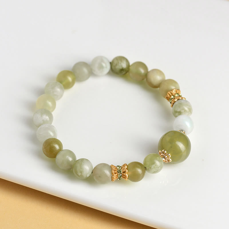 Buddha Stones Green Grape Color Jade Abundance Bracelet Bracelet BS 7