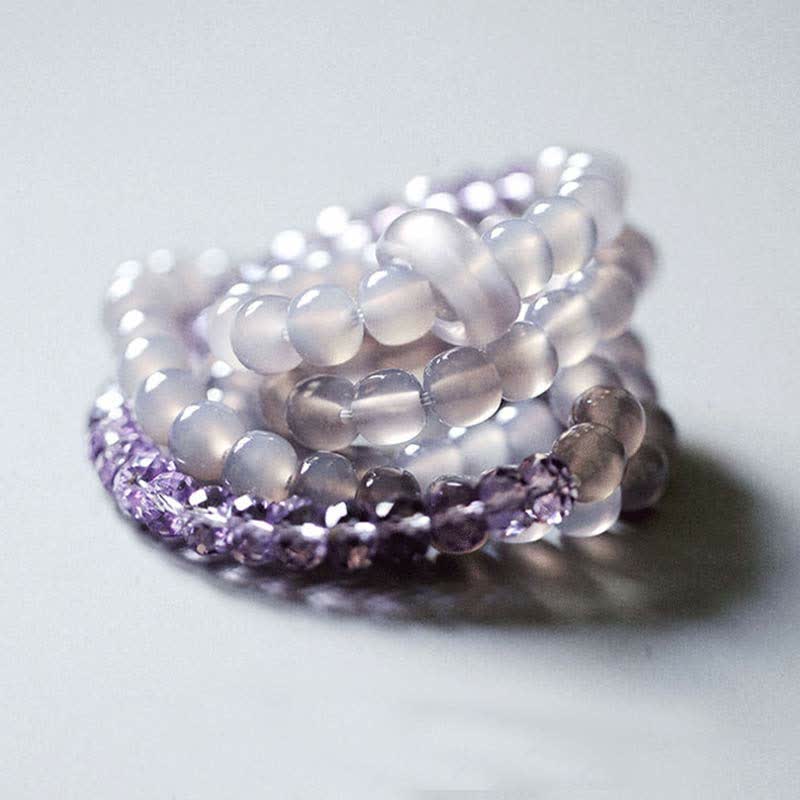 Buddha Stones Natural Amethyst Crystal Meditation Healing Bracelet Bracelet BS 12