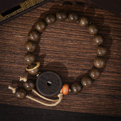 Buddha Stones Ebony Wood Mountain Ghosts Spend Money Balance Bracelet Bracelet BS 1