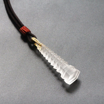 Buddha Stones Liuli Ancient Pagoda Wisdom Necklace Necklaces & Pendants BS White(Necklace Length: 45cm)