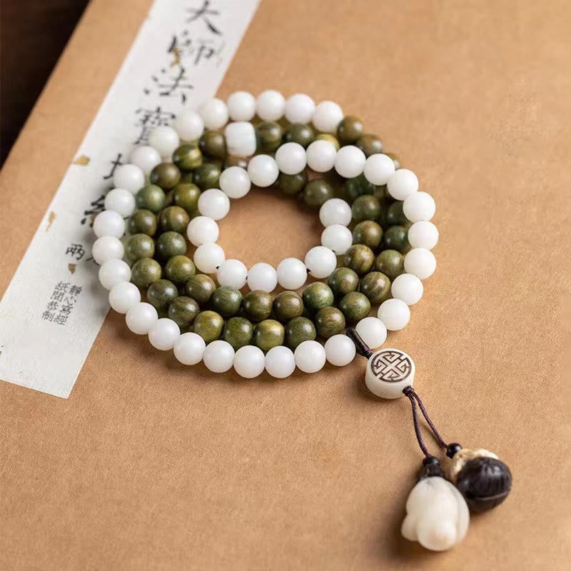 Buddha Stones Natural Green Sandalwood Bodhi Seed Soothing Bracelet Bracelet BS 1