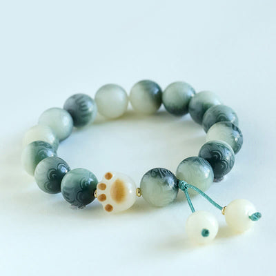 Buddha Stones Bodhi Seed Om Mani Padme Hum Carved Harmony Bracelet Bracelet BS 14