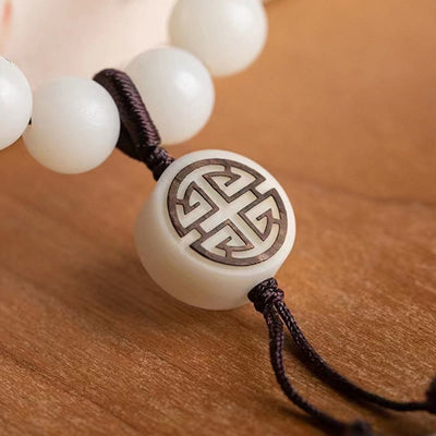 Buddha Stones Natural Green Sandalwood Bodhi Seed Soothing Bracelet Bracelet BS 8