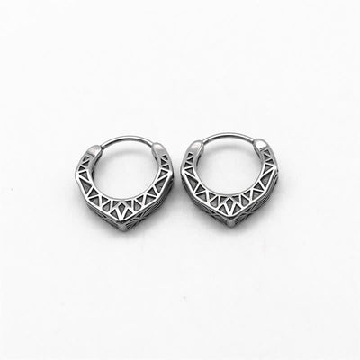 Buddha Stones Viking Hoop Titanium Steel Balance Earrings Earrings BS 12