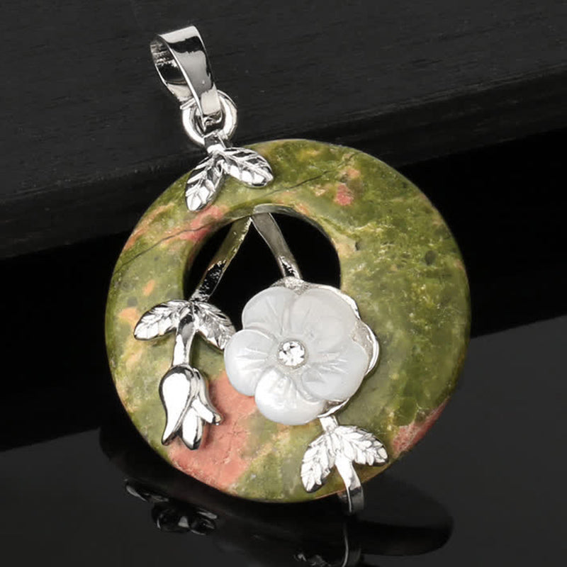 Buddha Stones Various Crystal Amethyst Green Aventurine Flower Healing Necklace Pendant Necklaces & Pendants BS 20