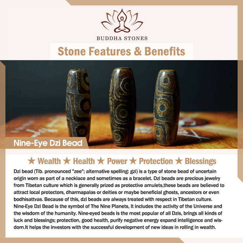 Buddha Stones Tibetan Nine-Eye Dzi Bead Wealth Decoration - image 6