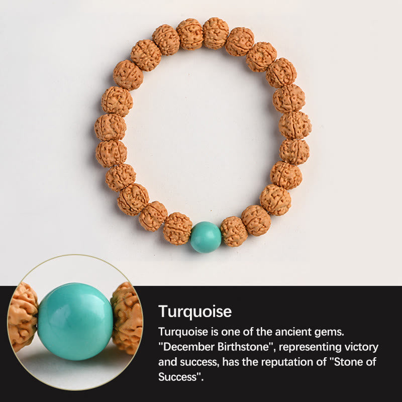 Buddha Stones Tibet Rudraksha Bodhi Seed Wealth Auspiciousness Bracelet Bracelet BS 10