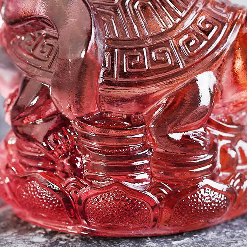 Buddha Stones Feng Shui Four Symbols Azure Dragon Handmade Liuli Crystal Art Piece Home Office Decoration Decorations BS 14
