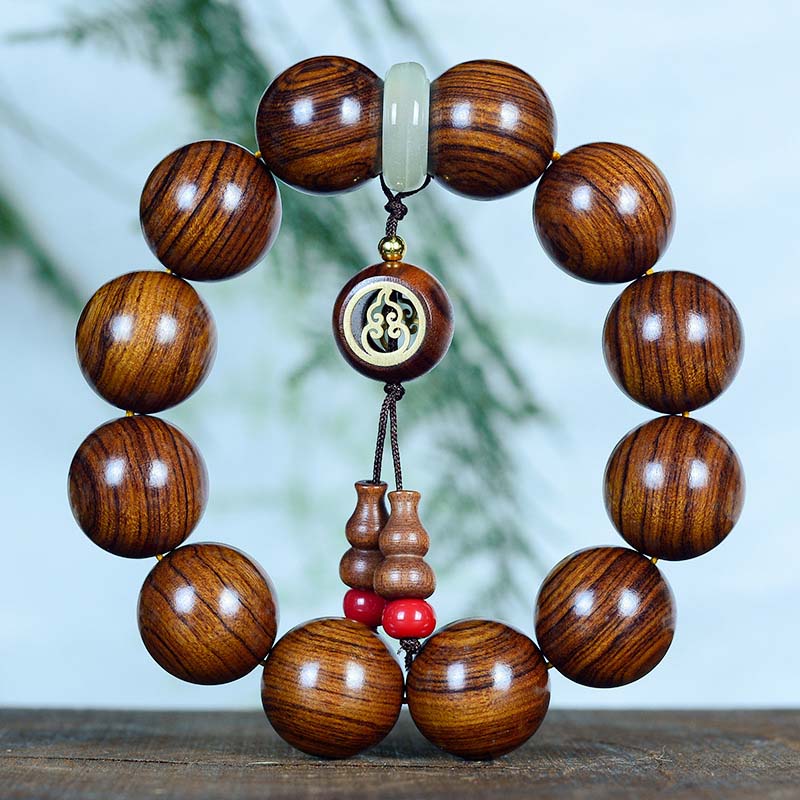 Buddha Stones Rosewood Warmth Calm Gourd Charm Bracelet Bracelet BS Rosewood(Wrist Circumference 16-20cm)