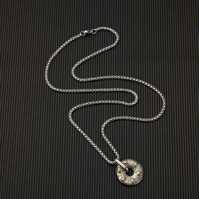 Buddha Stones Tibetan Om Mani Padme Hum Peace Buckle Creativity Necklace Pendant Necklaces & Pendants BS 5