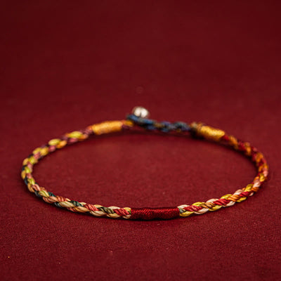 Buddha Stones Handmade Five Color Thread Luck Couple Child Adult Bracelet Bracelet BS 19cm for Weight Range(90-100 kg)