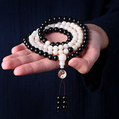 Collier mala de protection YinYang en ébène Foviel
