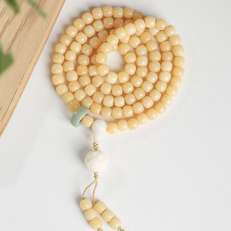 Buddha Stones Natural Bodhi Seed Lotus Dzi Bead Peace Harmony Charm Bracelet Mala Bracelet BS 10