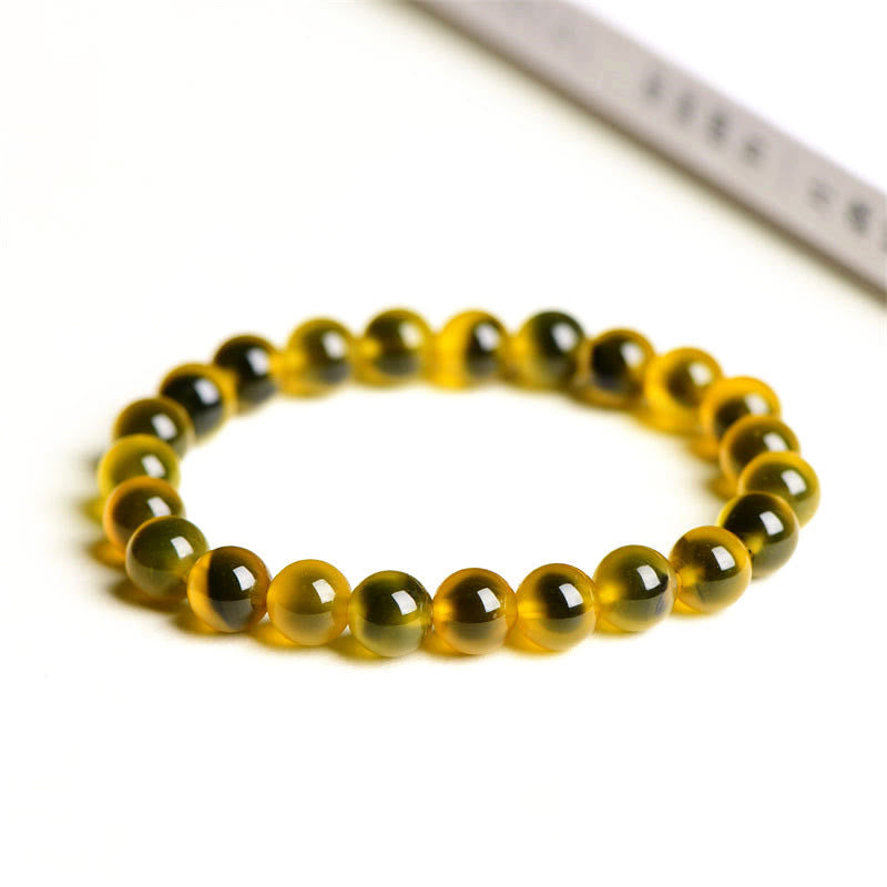 Buddha Stones Natural Colorful Candy Agate Harmony Strength Bead Bracelet Bracelet BS Yellow Candy Agate 10mm(19 Beads)