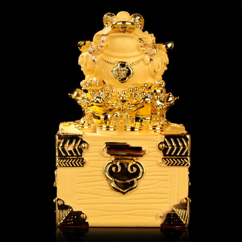 Buddha Stones Feng Shui Money Frog Statue Luck Wealth Decoration Decorations BS 6