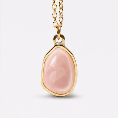 Foviel Natural Green Aventurine Amethyst Rose Quartz Blessing Necklace Pendant