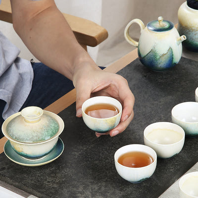 Buddha Stones Creative Green Ceramic Teacup Kung Fu Tea Cups Cup BS 15