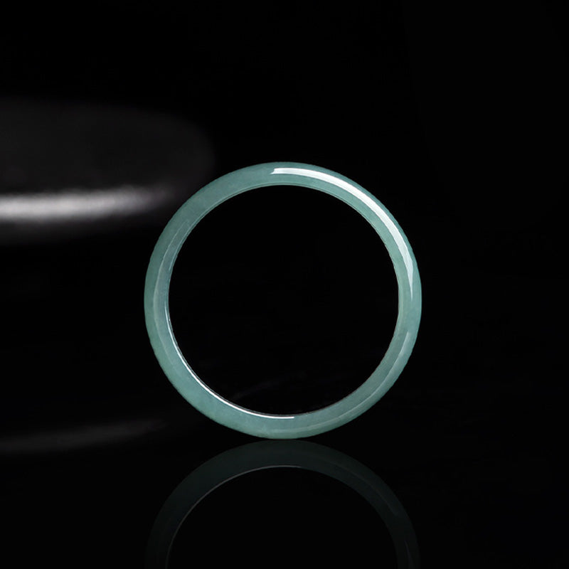 Buddha Stones Natural Jade Prosperity Protection Ring Ring BS 7