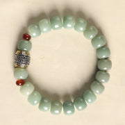 Bracelet de paix Foviel en perles de graine de Bodhi avec motif de nuage de bon augure et caractère Fu