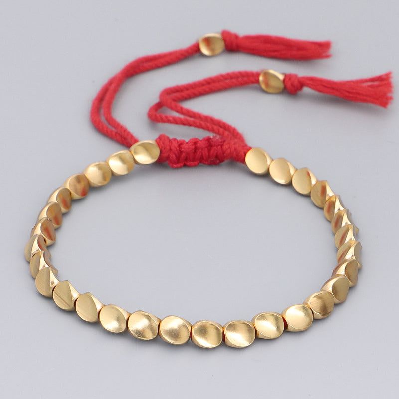 Foviel Tibetische Kupferperlen spirituell Glück Armband