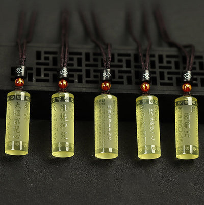 Buddha Stones Heart Sutra Citrine Happiness Strength Necklace Pendant Necklaces & Pendants BS 2