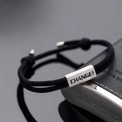 Foviel 925 Sterling Silber Buchstabe Gravieren Segnung String Armband