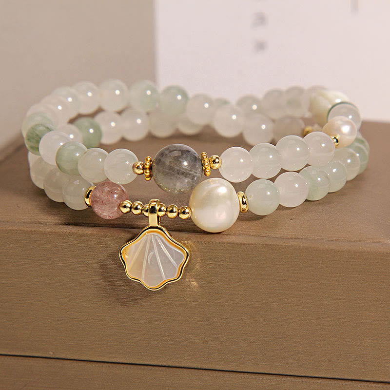 Buddha Stones Double Layer Jade Shell Luck Bracelet Bracelet BS 1