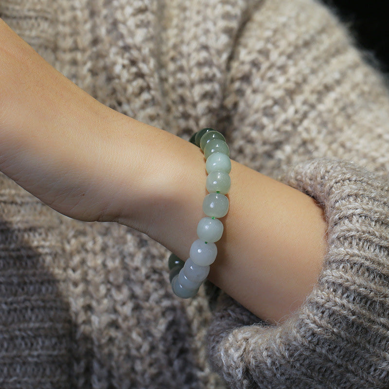 Buddha Stones Gradient Jade Luck Blessing Bracelet Bracelet BS 3