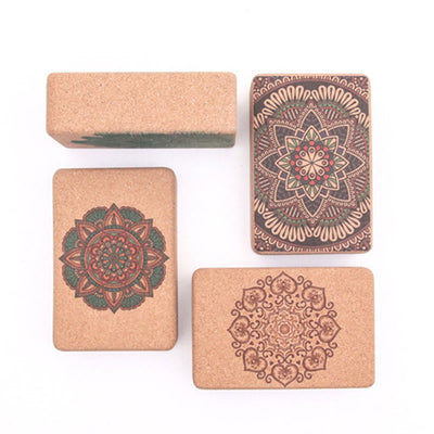 Buddha Stones Tibetan Mandala Mindful Yoga Cork Block Yoga Cork Block buddhastoneshop 17