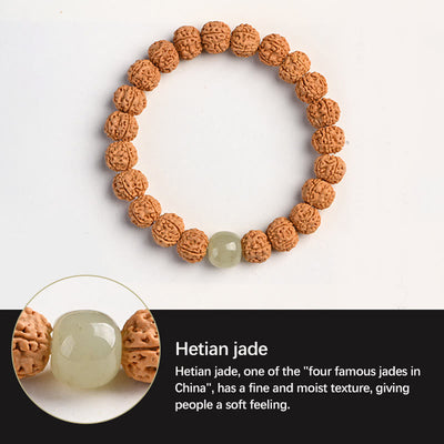 Buddha Stones Tibet Rudraksha Bodhi Seed Wealth Auspiciousness Bracelet Bracelet BS 20