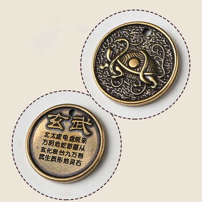 Buddha Stones Four Symbols Azure Dragon White Tiger Vermilion Bird Black Tortoise Key Chain Key Chain BS 9