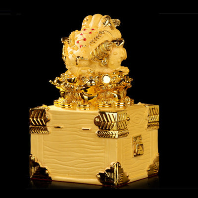 Buddha Stones Feng Shui Money Frog Statue Luck Wealth Decoration Decorations BS 4