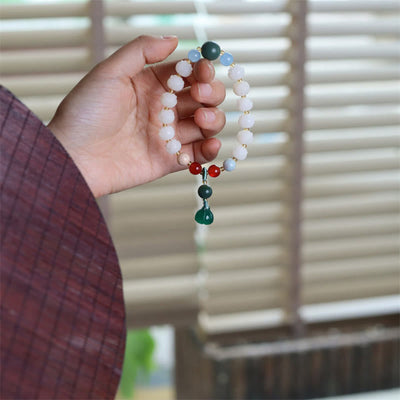 Buddha Stones Bodhi Seed Lotus Bead Carved Peace Harmony Bracelet Bracelet BS 5