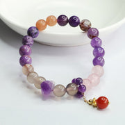 Bracelet à breloques en perles de cristal d'améthyste naturelle Foviel pour la paix intérieure et la guérison