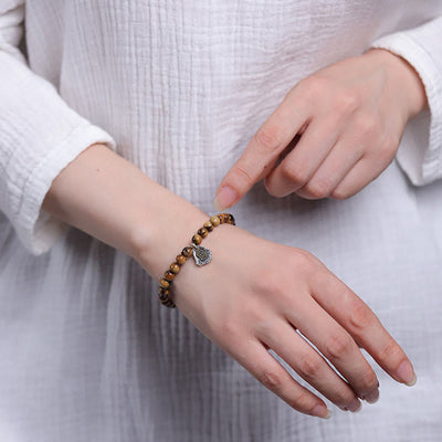 Buddha Stones 925 Sterling Silver Natural Golden Sea Willow Zakiram Goddess of Wealth Lucky fortune Fu Character Success Bracelet 6