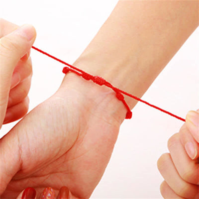 Buddha Stones 4Pcs Evil Eye Seven Knot Red String Protection Bracelet Bracelet BS 3