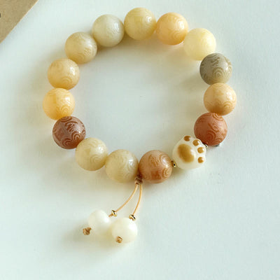 Buddha Stones Bodhi Seed Om Mani Padme Hum Carved Harmony Bracelet Bracelet BS 9