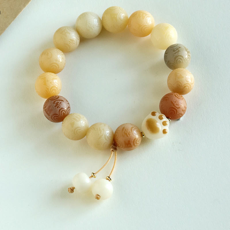 Buddha Stones Bodhi Seed Om Mani Padme Hum Carved Harmony Bracelet Bracelet BS 9